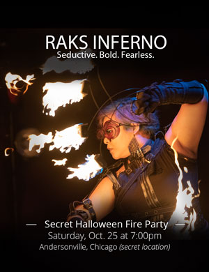 Show poster: Raks Inferno: Secret Halloween Fire Party